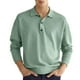thumbnail image 2 of Hombres Casual Top Turn Down Collar Botón Frontal de Manga Larga Transpirable Hombres Casual Fit Top para el Otoño, 2 of 6