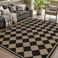 thumbnail image 5 of VUNATE Outdoor Rugs Carpet 4'x6' Jute Rug Boho Checkered Washable Patio Rug Distressed Modern Braided Area Rugs Black Indoor Outdoor Rugs for Living Room Entryway Laundry Balcony, 5 of 9