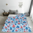 thumbnail image 5 of Fuzoiu Sailboats On A Waves Print Ultra-Soft Micro Fleece Blanket,All Seasons Flannel Throw, Lightweight Blanket for Bed, Sofa, Couch, Movie Night, Camping, and Travel-40"x30", 5 of 7