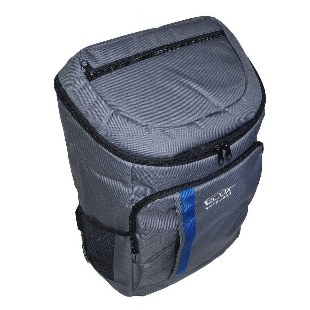 ecox Outdoors cooler backpack insulated 20L about 30 can capacity with Bottle Opener padded straps lightweight and easy to carry daytripper Grey BPC20LG