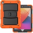 thumbnail image 5 of for iPad Pro 10.5/Air 3 Case with PET Screen Protector + Pencil Holder + Stand + Shoulder Strap | Heavy Duty Protection 3 Layer Silicone PC Case for iPad Pro 10.5/Air 3 | Orange+Black, 5 of 8