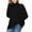 Black, variant on Sweater for Women Striped Turtleneck Knitted Pullover Knit High Low Hem Basic Fall Knitwear