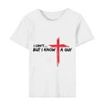 thumbnail image 4 of Kayannuo Hauts pour Femmes Liquidation Chemises pour Femmes Saint-Valentin Lettrage de Pâques pour Femmes Imprimé Col Rond Manches Courtes Haut Manches Courtes Col Rond Haut/chemise, 4 of 5