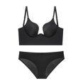 thumbnail image 4 of 70B Sujetador con espalda baja para mujer, sujetador sin espalda con escote profundo en forma de U y tirantes transparentes convertibles, 4 of 5