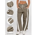 thumbnail image 4 of Lentta Womens Baggy Wide Leg Pants Casual Drawstring Elastic Waist Contrast Color Workout Y2K Track Sweatpants, 4 of 5