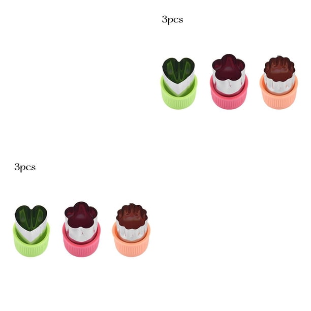 Yuarrent Paquete de 3 moldes para cortar verduras molde de acero inoxidable lavable corazón Herz 2piezas