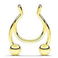 thumbnail image 2 of Yesbay Stainless Steel Antler Shape Nose Ring Clip Nasal Septum Piercing Body Jewelry-Golden, 2 of 7