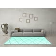 thumbnail image 3 of Ahgly Company Indoor Square Solid Turquoise Blue Modern Area Rugs, 7' Square, 3 of 4
