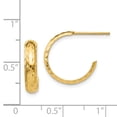 thumbnail image 3 of 14k Yellow Gold 3.5mm J Hoop Earrings, 3 of 7