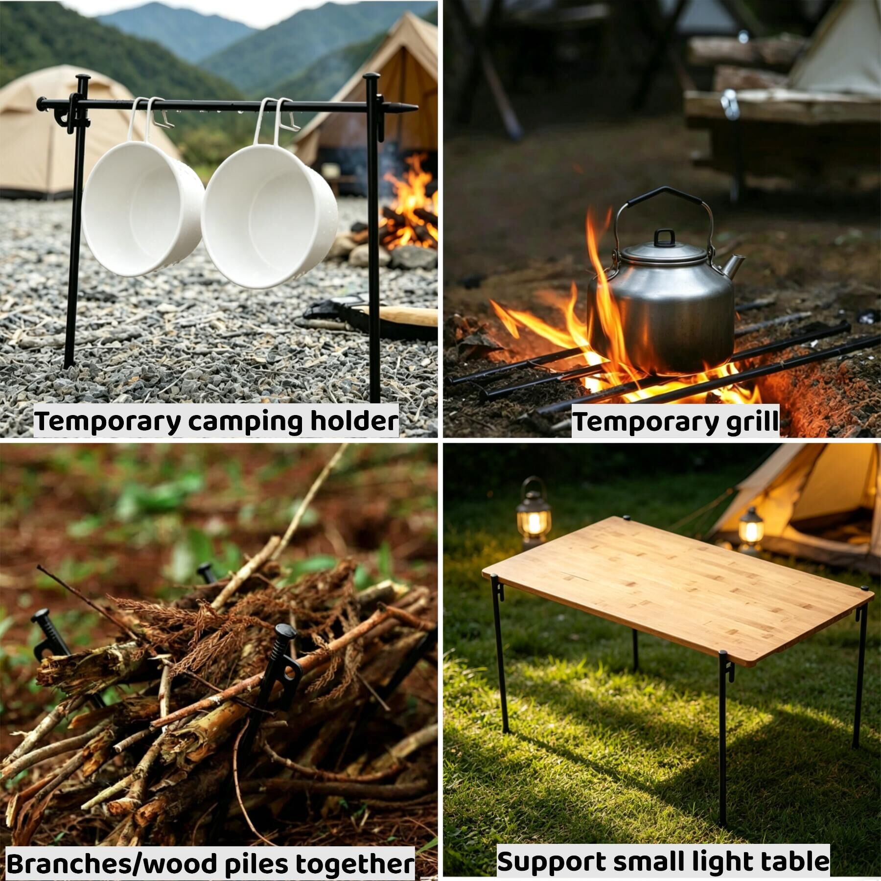 (10pcs) DANCHEL Outdoor 16-inch Extended Steel Tent Stakes, 0.24in/6mm Diameter Thick Rust-proof Steel Tent Pegs Suitable for Tents, Beach Awnings, etc.