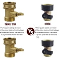 thumbnail image 3 of Water Hose Shut Off Valve, 2 Pack Heavy Duty 3/4 Inch Solid Brass Garden Hose Connector, TWIS3003 B, 3 of 5