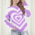 thumbnail image 5 of Fall Loose Tops for Girl Heart Printed Color Contrast Long Sleeve Crew Neck Fashion Casual Pullover Top for Daily Wear Multicolor 06 7-8 Years, 5 of 7