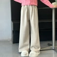 thumbnail image 5 of EnJoCho Childrens Straight Wide Leg Pants Girls Older Junior High School Students Casual Sweatpants Trousers Elastic Waist Comfort Trendy Everyday, 5 of 8