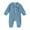 Blue, variant on Busydd Toddler Romper Unisex Baby Girl Boy Newborn Clothes Solid Color Lapel Ribbed Baby Jumpsuit Long Sleeve Button Baby Boy Rompers 0-18 Months