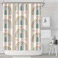 thumbnail image 2 of Extra Long Boho Shower Curtain 72x84 Inches - Vintage Floral & Tropical Leaves Pattern, Waterproof Bohemian Bathroom Decor with 12 Hooks, Tribal Rustic Style, 2 of 5