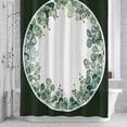 thumbnail image 2 of round Eucalyptus Leaves Shower Curtain for Bathroom, Vintage Watercolor Texture Waterproof Cloth Fabric Bathroom Accessories Set with 12 Rust Proof Plastic Hooks, 66"x72", 2 of 9