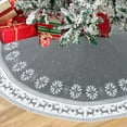thumbnail image 5 of Dremisland Christmas Tree Skirt Rustic Christmas Tree Mat with Snowflake Reindeer Red Knitted Xmas Tree Skirts Thick Knitted Xmas Holiday Decor New Year Home Party Decorations (Grey, 48inch/122cm), 5 of 6