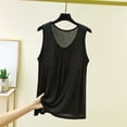 thumbnail image 2 of Besolor Womens Pajama Tank Tops Front Pleated Crewneck Sleeveless Shirts Lightweight Casual Loose Comfy Sleepwear Tee Tanks, 2 of 5