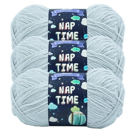 UPC: 0842093126461 | Lion Brand Yarn Naptime Pale Grey Super Soft Chenille Medium Polyester Gray Yarn 3 Pack
