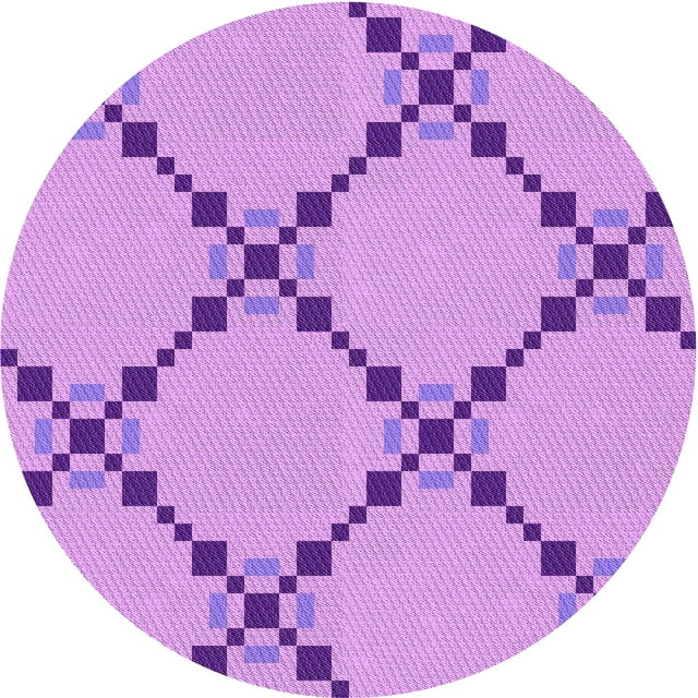 Ahgly Company Tapis Rond Lavable en Machine Intérieur Transitionnel Violet Violet, 8 Pieds Rond