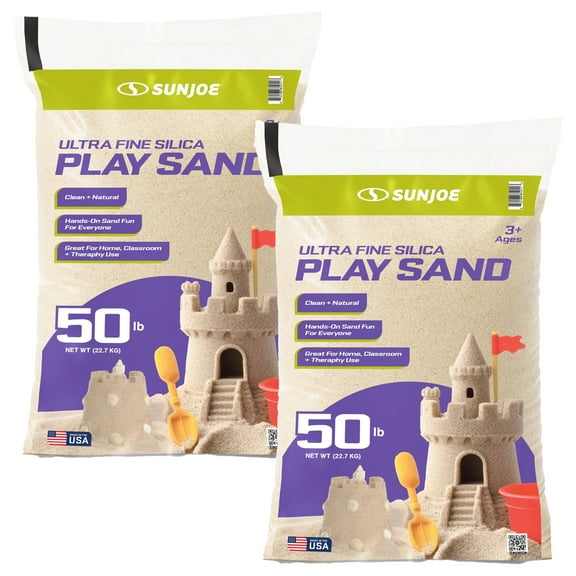 Sun Joe 2 Pack Ultra Fine Silica Play Sand, Sandboxes & Sensory Tables, 50 lbs, PLYSAND50