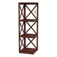 thumbnail image 2 of Lavish Home 4-Shelf Corner Bookcase, Open Criss-Cross Style for Decoration Storage (Brown), 2 of 5
