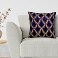 thumbnail image 3 of Throw Pillow Covers - Set of 4 Embroidered Decorative Velvet Diamond Pattern Cushion Case for Home Decor Sofa Couch Chair Bed Patio Living Room Bedroom Car Office Study - Navy, 18x18 Inches, 3 of 9