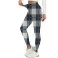 thumbnail image 2 of Dasayo Black Women Leggings Tights Plaid Yoga High Waist Butt Lifting Stretchy Leggings Trousers for Women L, 2 of 7