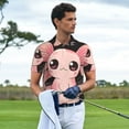 thumbnail image 3 of Sikiie Cute Axolotl Sakura Blossoms B Print Men's Short-sleeved POLO Shirts, Button-down Shirts and T-shirts are Suitable for Vacation, Leisure and Business-4X-Large, 3 of 6
