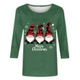 thumbnail image 4 of VKOYWKM Women's Christmas Tops Christmas Graphic Tees Crew Neck Loose Fit 3/4 Sleeve Tops Holiday Family Party Blouses, 4 of 4