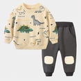 thumbnail image 2 of TOWED22 Toddler Boys Clothes Dinosaur Print 6 12 18 24 Months 3T 4T Outfits Long Sleeve Pullover Jogger Pant 2PC Sets(Blazer,5-6 Y), 2 of 4