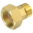 thumbnail image 1 of Unique Bargains G3/4 Femelle x Filetage G1/2 Mâle Raccord de Tuyau en Laiton de 38 Mm Raccord Hexagonal, 1 of 5