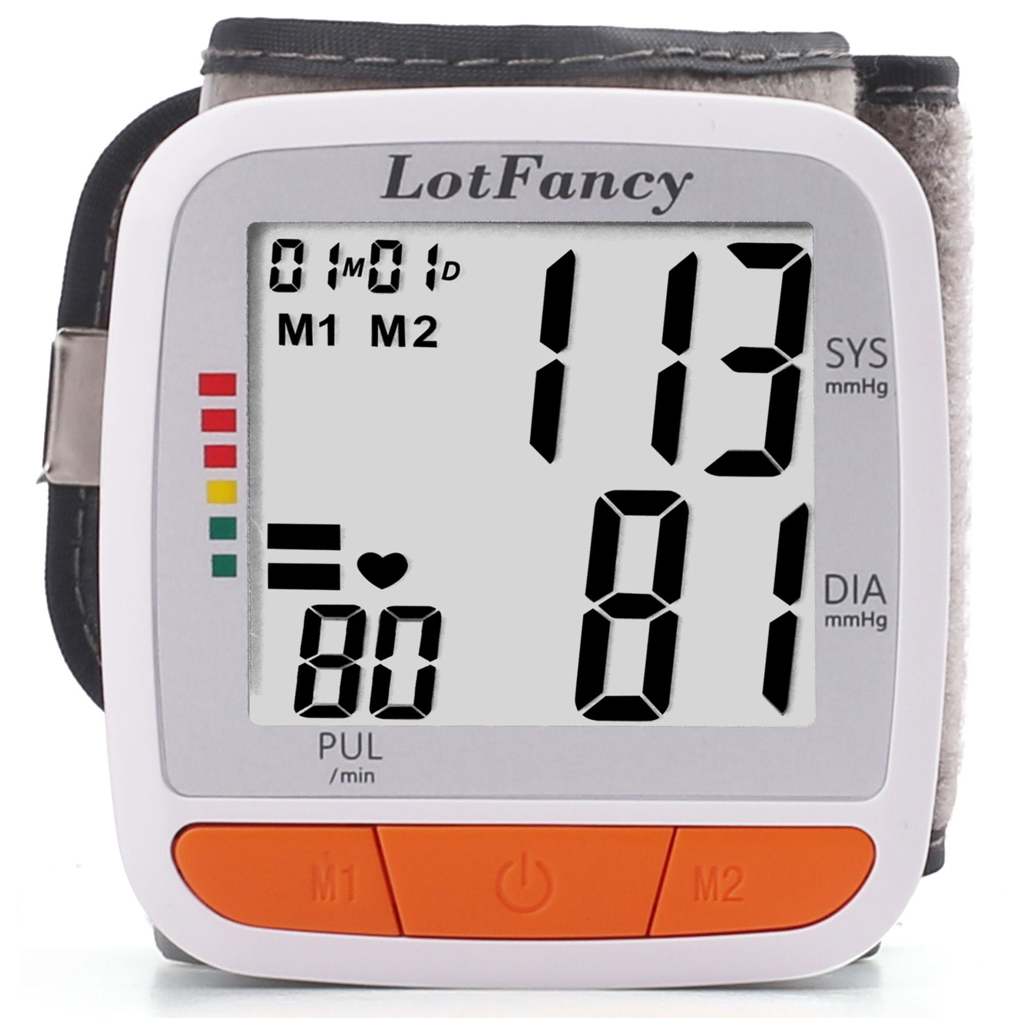LotFancy Wrist Blood Pressure Monitor,BP Machine with Portable Case, 180 Sets Memory for 2 Users