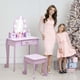 thumbnail image 3 of De madera para niños vanity set con mirror y light makeup mesa y stool, 3 of 5
