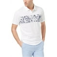 thumbnail image 2 of Club Room Mens Floral Stripe Polo Shirt, White, XX-Large, 2 of 2