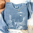 thumbnail image 6 of Cowboy and UFO Graphic Sweatshirt | Western Desert Vintage Pullover, 6 of 8