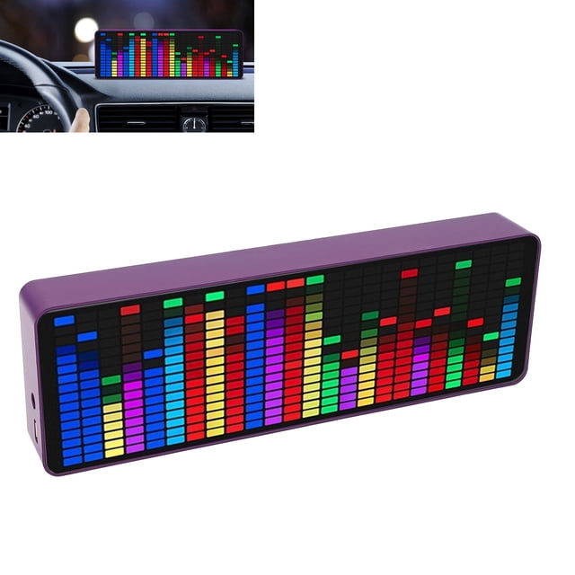 Music Spectrum Display, Voice or Cable Control 5V USB 384 Color RGB LEDs Sound Level Analyzer 7 Color Modes for Home Theater