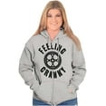 thumbnail image 4 of Feeling Cranky Bicycle Crank Cyclist Unisex Fleece Graphic Zip Up Hoodie Brisco Brands 2X, 4 of 5