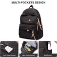 thumbnail image 4 of Mochila impermeable resistente a la mochila universitaria para mujer, color negro, 4 of 6