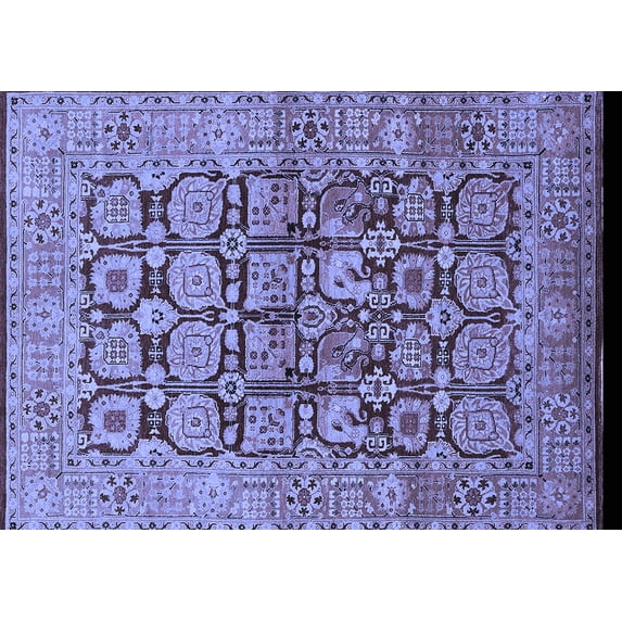 Ahgly Company Indoor Rectangle Oriental Blue Traditional Area Rugs, 7' x 10'