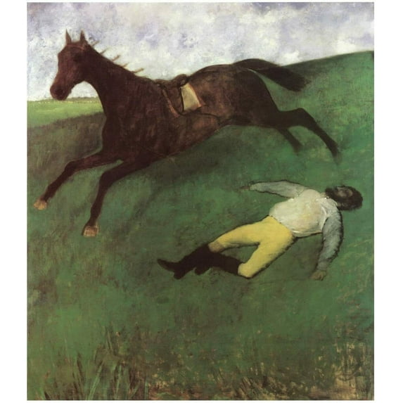 "Fallen Jockey, Degas - CANVAS OR WALL ART PRINT"