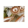 thumbnail image 3 of Golden Tone Rose Faux Pearl Antique Princess Teardrop Dangle Earrings, 3 of 4