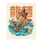 Great Ramen Dragon off Kanagawa Illustrations Kaiju Retro 8" x 10" Art Print/Poster
