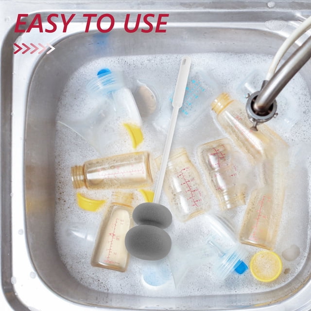 CRILSTYLEO Multi Function Grey Sponge Brush for Household Bottle and Cup Cleaning Use