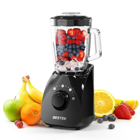 BESTEK Smoothie Blender,350 Watts 20000 RPM Smoothie Maker with 1.5L BPA Free Glass Jar, Nutrition Extraction Mixer,