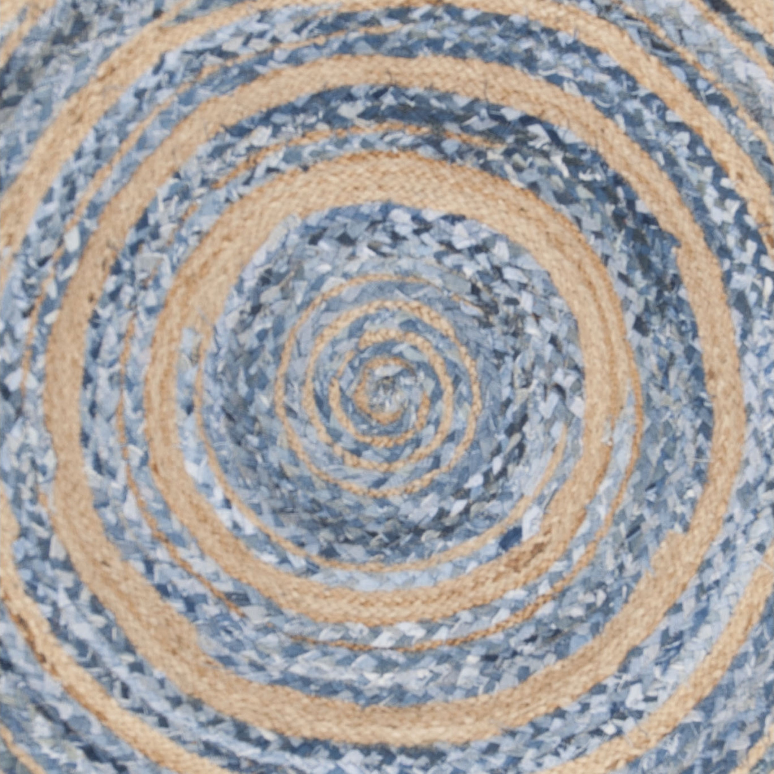 SAFAVIEH Cape Cod Corrine Braided Area Rug, 4' x 4' Round, Blue/Natural
