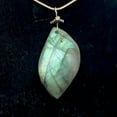 thumbnail image 2 of Labradorite Sterling Silver Drop Pendant | 2" Long | Blue Green |, 2 of 9