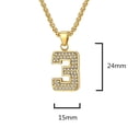 thumbnail image 2 of PAURO Number Necklace for Men Women Stainless Steel Pendant Chain Cubic Zirconia Personalized Statement Cool Simple Punk Dainty Jewelry Digital Gold 3, 2 of 3