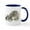 White/Navy Inside, variant on CafePress - Watercolor Wolf Parent Cubs Ceramic Mugs - 11 oz Ceramic Mug - Novelty Coffee Tea Cup