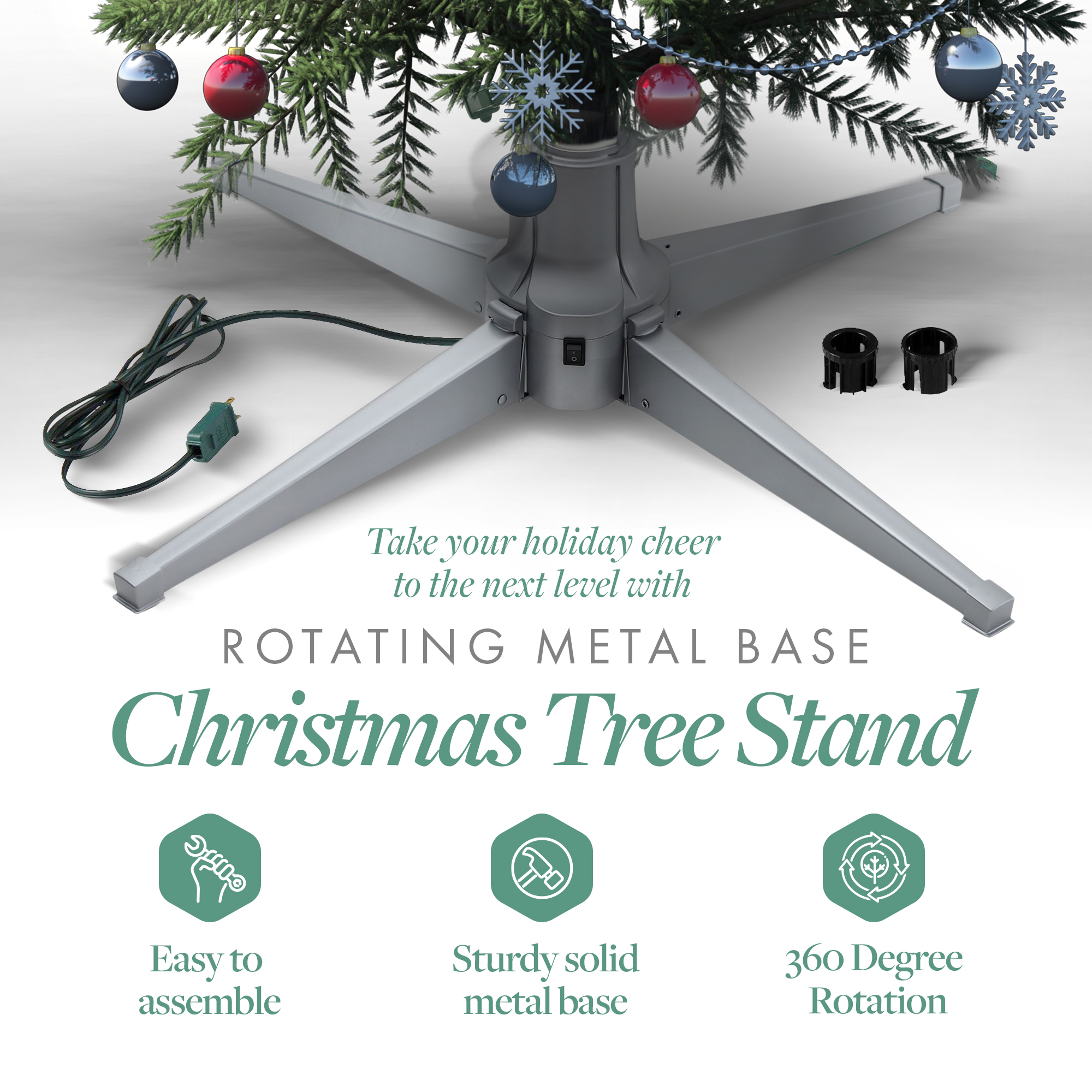 Home Heritage Metal Rotating Christmas Tree Stand photo 4